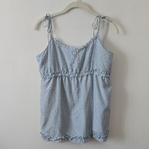 GAP Vintage Floral Camisole Babydoll Spaghetti Straps Silk/Cotton Size Large